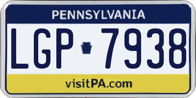 PA license plate LGP7938