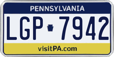 PA license plate LGP7942