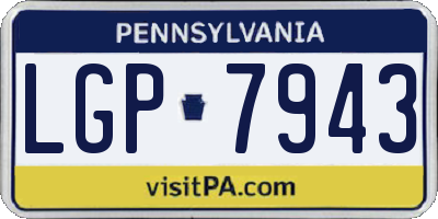 PA license plate LGP7943