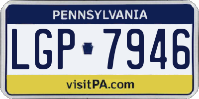 PA license plate LGP7946
