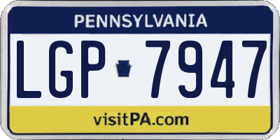PA license plate LGP7947