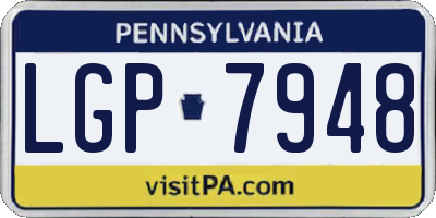 PA license plate LGP7948