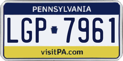 PA license plate LGP7961