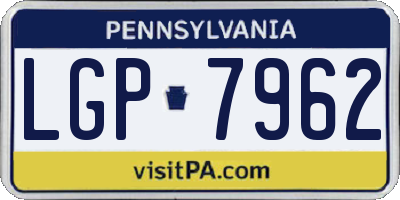 PA license plate LGP7962
