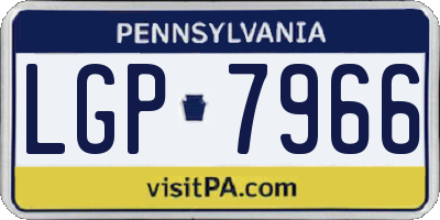 PA license plate LGP7966