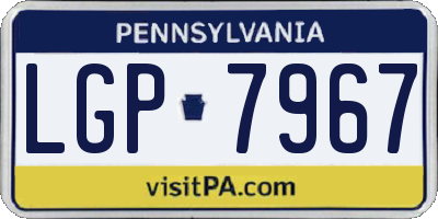 PA license plate LGP7967