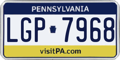 PA license plate LGP7968