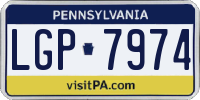 PA license plate LGP7974