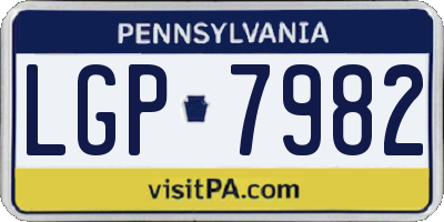 PA license plate LGP7982