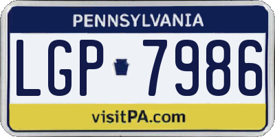 PA license plate LGP7986