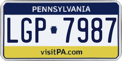 PA license plate LGP7987