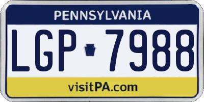 PA license plate LGP7988