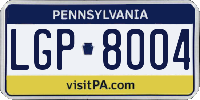 PA license plate LGP8004