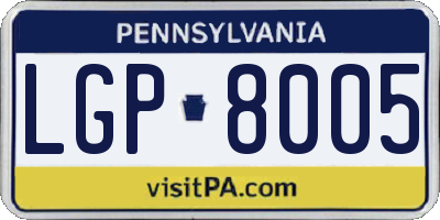 PA license plate LGP8005