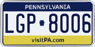 PA license plate LGP8006