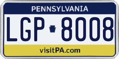 PA license plate LGP8008