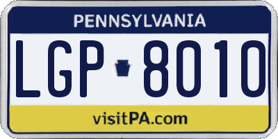 PA license plate LGP8010