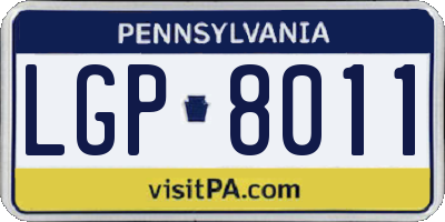 PA license plate LGP8011