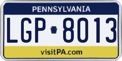 PA license plate LGP8013