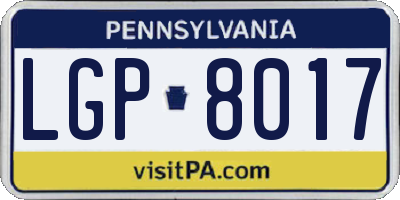 PA license plate LGP8017