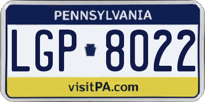 PA license plate LGP8022