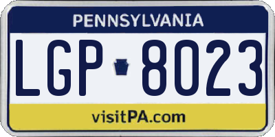 PA license plate LGP8023