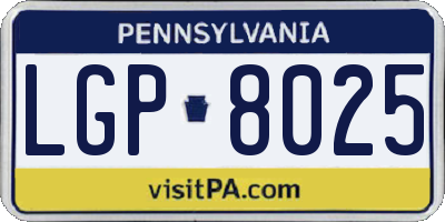 PA license plate LGP8025