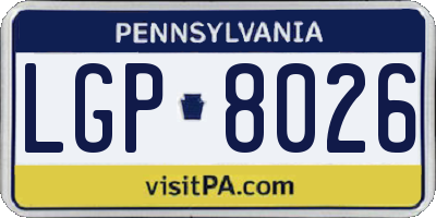 PA license plate LGP8026