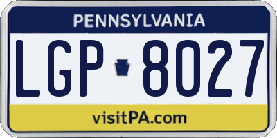 PA license plate LGP8027