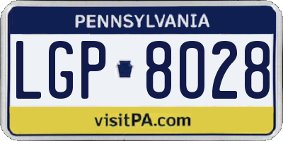 PA license plate LGP8028