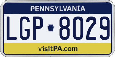 PA license plate LGP8029