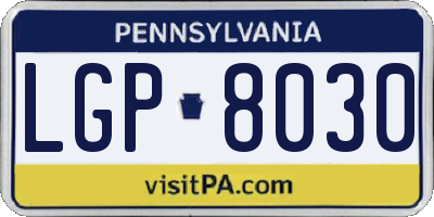 PA license plate LGP8030
