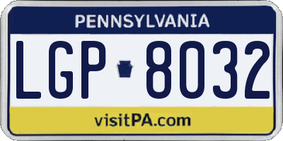 PA license plate LGP8032