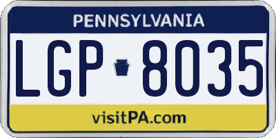 PA license plate LGP8035