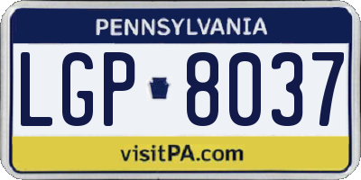 PA license plate LGP8037