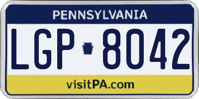 PA license plate LGP8042