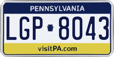 PA license plate LGP8043