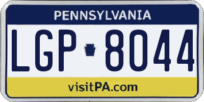 PA license plate LGP8044