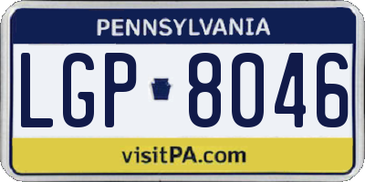 PA license plate LGP8046