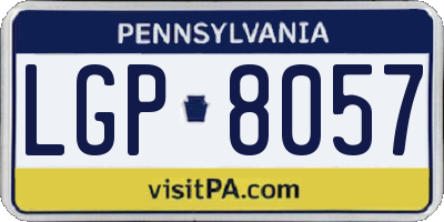PA license plate LGP8057