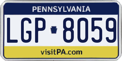 PA license plate LGP8059