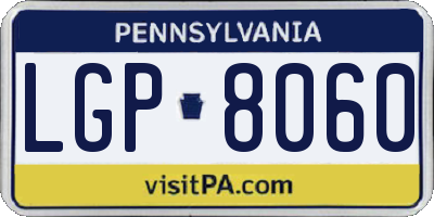 PA license plate LGP8060