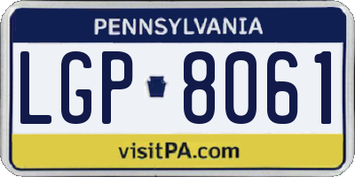 PA license plate LGP8061