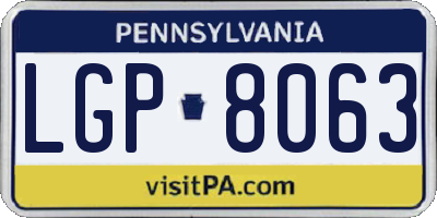 PA license plate LGP8063