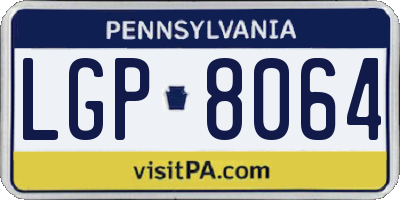 PA license plate LGP8064