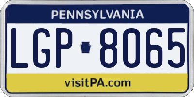 PA license plate LGP8065