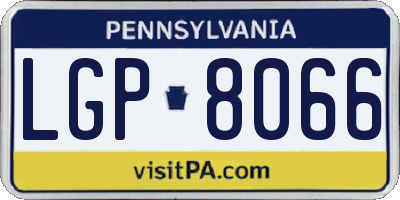 PA license plate LGP8066
