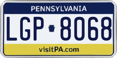 PA license plate LGP8068