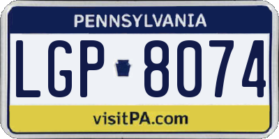 PA license plate LGP8074