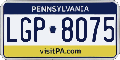 PA license plate LGP8075